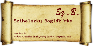 Szihelszky Boglárka névjegykártya
